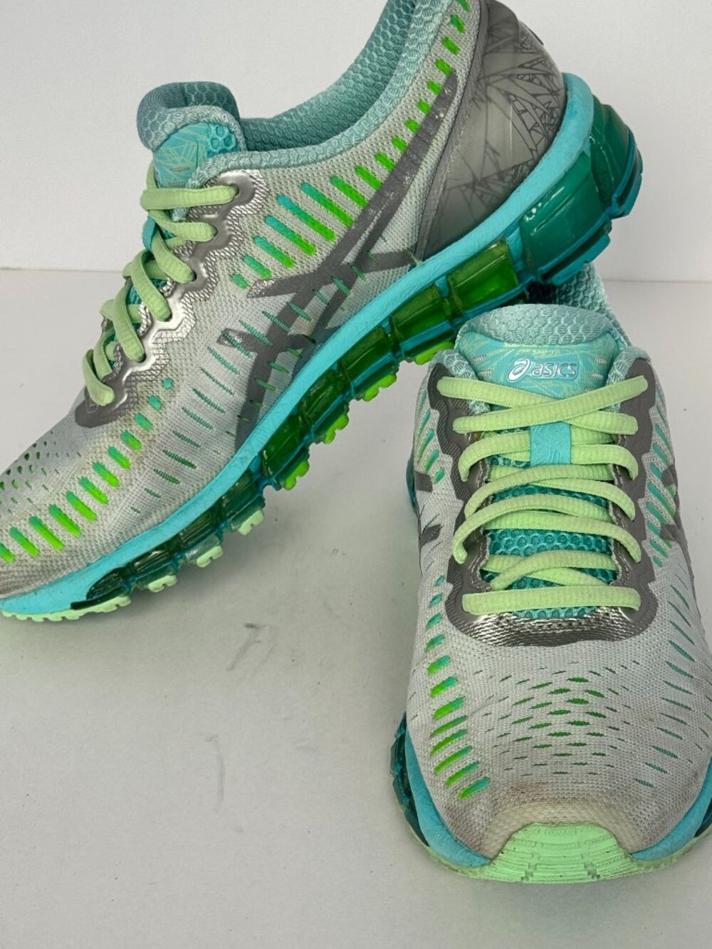 Asics Quantum Gel 360 Turquoise & Silver - Sz 6.5